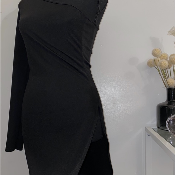 ONE SHOULDER SPLIT BODYCON DRESS - Picture 2 of 4